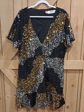 Southern Fried Chics Uptown Girl Sequin Mini Dress